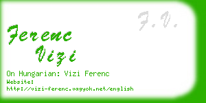 ferenc vizi business card